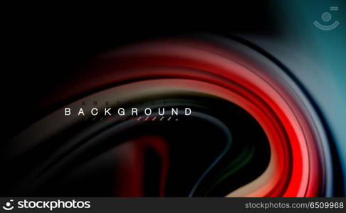 Abstract wave lines fluid rainbow style color stripes on black background. Abstract wave lines fluid rainbow style color stripes on black background. Vector artistic illustration for presentation, app wallpaper, banner or poster