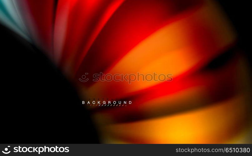 Abstract wave lines fluid rainbow style color stripes on black background. Abstract wave lines fluid rainbow style color stripes on black background. Vector artistic illustration for presentation, app wallpaper, banner or poster