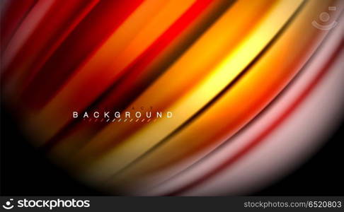 Abstract wave lines fluid rainbow style color stripes on black background. Abstract wave lines fluid rainbow style color stripes on black background. Vector artistic illustration for presentation, app wallpaper, banner or poster