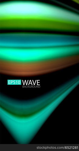 Abstract wave lines fluid rainbow style color stripes on black background. Artistic illustration for presentation, app wallpaper, banner or poster. Abstract wave lines fluid rainbow style color stripes on black background. Vector artistic illustration for presentation, app wallpaper, banner or poster