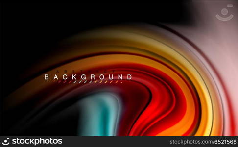 Abstract wave lines fluid rainbow style color stripes on black background. Abstract wave lines fluid rainbow style color stripes on black background. Vector artistic illustration for presentation, app wallpaper, banner or poster