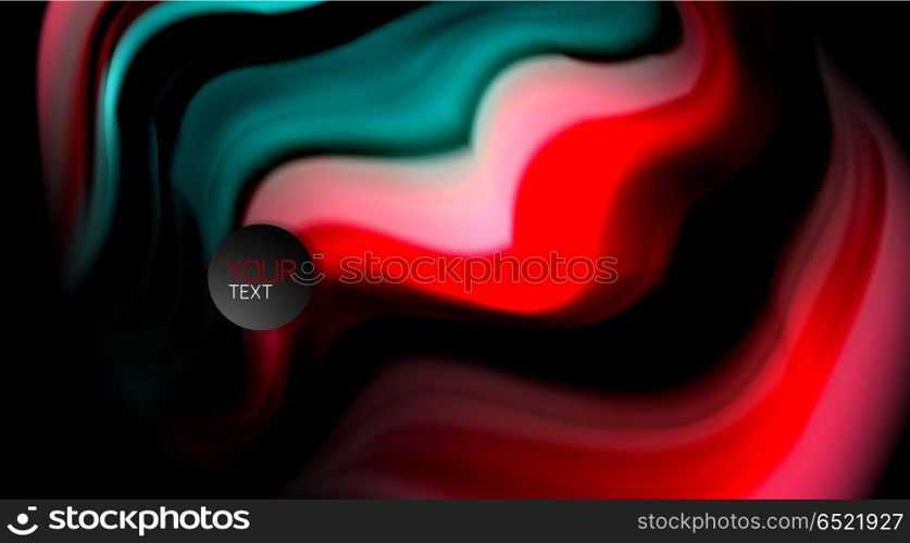 Abstract wave lines fluid rainbow style color stripes on black background. Artistic illustration for presentation, app wallpaper, banner or poster. Abstract wave lines fluid rainbow style color stripes on black background. Vector artistic illustration for presentation, app wallpaper, banner or poster