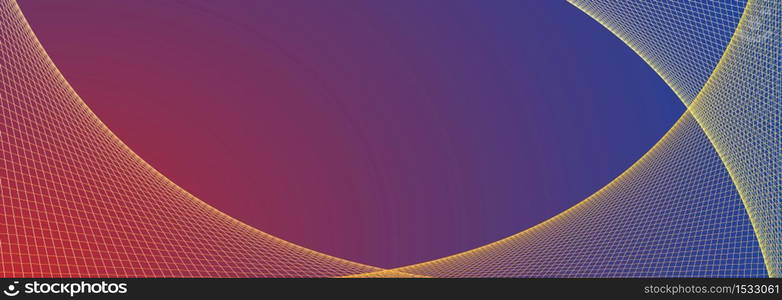 Abstract wave lines futuristic background. Decorative colorful fluorescent horizontal decoration. Template for flyer, site banner, brochure with copyspace.