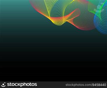 abstract wave lines on black background. vector illustration