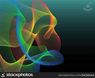 abstract wave lines on black background. vector illustration