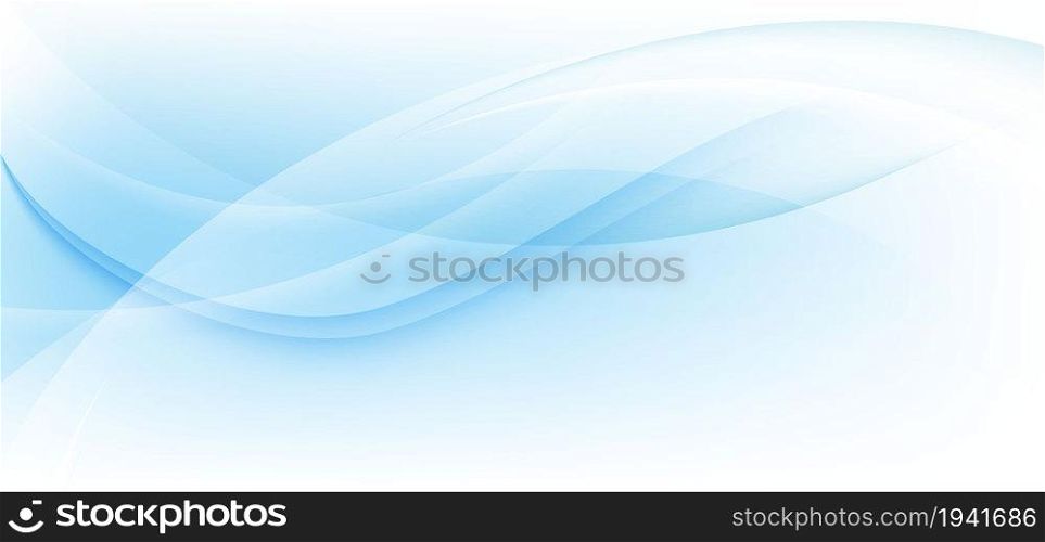 Abstract wave trendy geometric abstract background with white and blue gradient. You can use for ad, poster, template, business presentation. Vector illustration