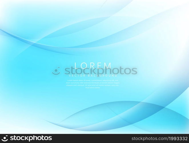 Abstract wave trendy geometric abstract background with white and blue gradient. You can use for ad, poster, template, business presentation. Vector illustration