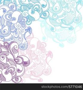 Abstract Waves Background. Vector Hand drawn illustration.. Abstract Waves Background.