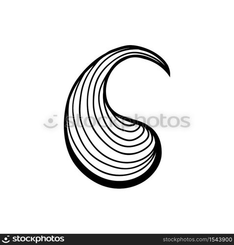 Abstract waves black and white line art decoration for wallpaper and wall art design. Use for laser cutting. Modern contour drawign object.. Abstract waves black and white line art decoration for wallpaper and wall art design. Modern contour drawign object.