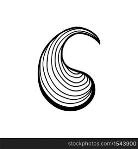 Abstract waves black and white line art decoration for wallpaper and wall art design. Use for laser cutting. Modern contour drawign object.. Abstract waves black and white line art decoration for wallpaper and wall art design. Modern contour drawign object.