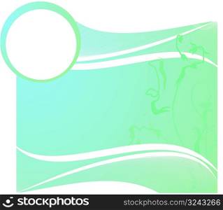 Abstract waves on the blue and green background