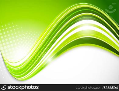 Abstract wavy background in green colour