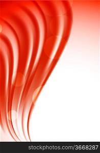Abstract wavy background in red color. Bright illustration