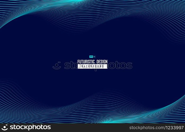Abstract wavy blue line design of technology pattern movement background. Use for ad, poster, artwork, template design, print, headline. illustration vector eps10