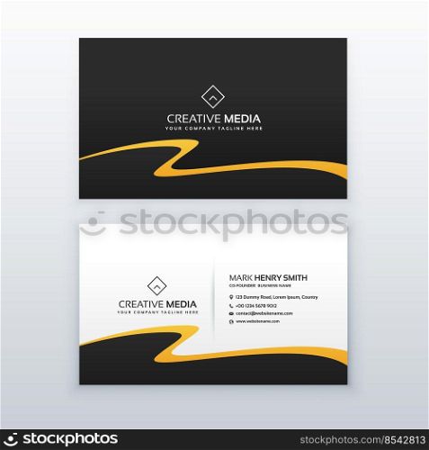 abstract wavy business card vector design template