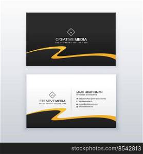 abstract wavy business card vector design template