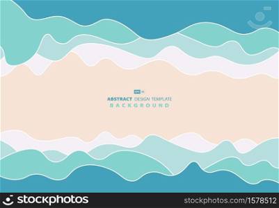 Abstract wavy design of blue sea water pastel artwork background. Use for ad, poster, template design, print. illustration vector eps10