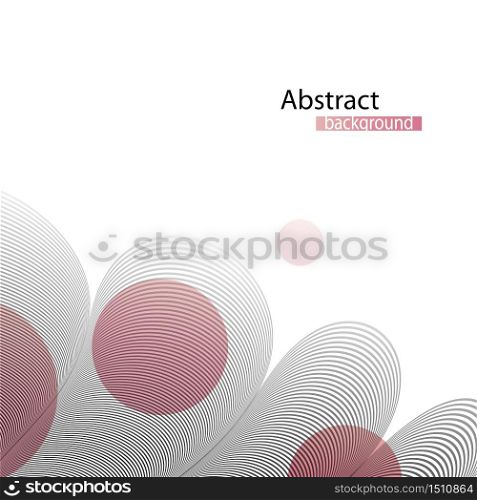 Abstract wavy geometric black pattern and red spheres on white background. Template for corporate identity, letterhead, business cardsVector illustration.. Abstract wavy geometric black pattern on white background.