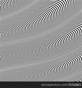 Abstract wavy geometric black pattern on white background. Vector illustration.. Abstract wavy geometric black pattern on white background.