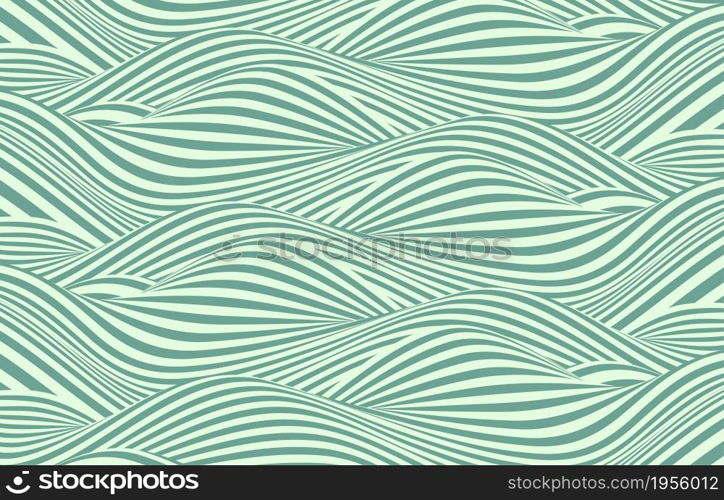 Abstract wavy green colors design of swirl endless pattern template. Overlapping for cover design background. illustration vector