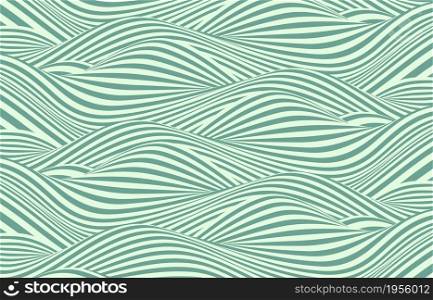 Abstract wavy green colors design of swirl endless pattern template. Overlapping for cover design background. illustration vector