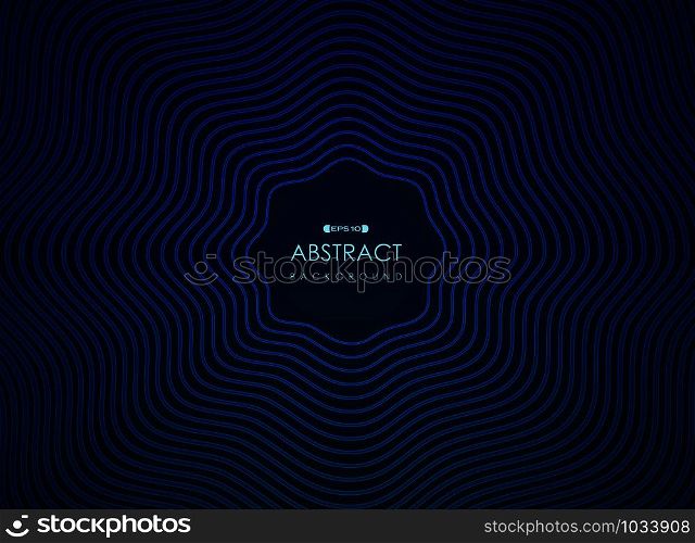 Abstract wavy line of blue futuristic in center presentation. Show up for headline, ad, artwork, modern design template. illustration vector eps10