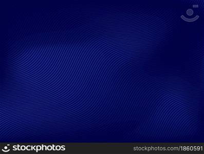 Abstract wavy lines pattern on blue background and texture. Vector illustration
