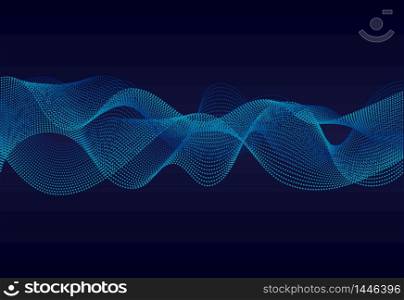 Abstract wavy lines surface on dark blue background. Soundwave of lines. Modern digital frequency equalizer on abstract background. vector eps10. Abstract wavy lines surface on dark blue background. Soundwave of lines. Modern digital frequency equalizer on abstract background. vector
