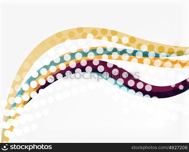 Abstract wavy lines with transparent dots. Abstract wavy lines with transparent dots. Vector template background for workflow layout, diagram, number options or web design