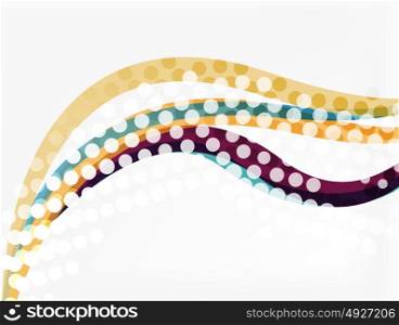 Abstract wavy lines with transparent dots. Abstract wavy lines with transparent dots. Vector template background for workflow layout, diagram, number options or web design