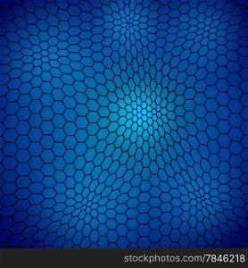 Abstract wavy net background with hex cells
