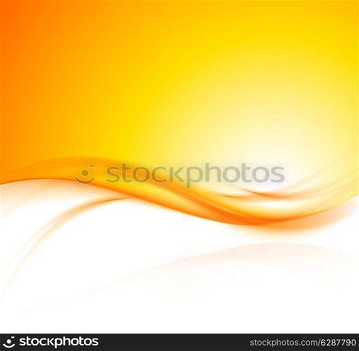 Abstract wavy orange background with light effect
