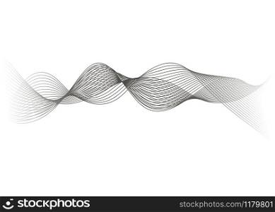 Abstract wavy stripes on white background. Wave vector background abstract