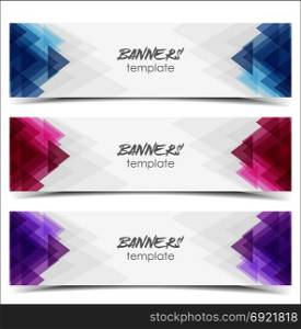 Abstract web banner. Vector illustration abstract web banner design template. Background with triangle pattern