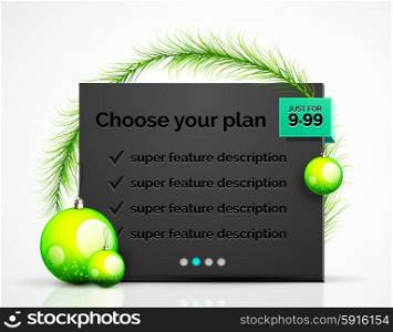 Abstract web message box with Christmas decoration. Abstract web message box with Christmas decoration. Holiday concept