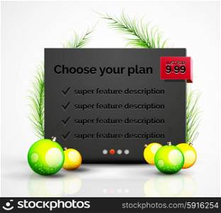 Abstract web message box with Christmas decoration. Abstract web message box with Christmas decoration. Holiday concept