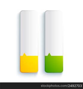 Abstract web rectangular elements concept with blank vertical banners in yellow and green colors isolated vector illustration. Abstract Web Rectangular Elements Concept