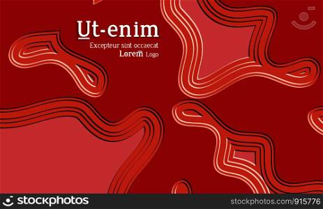 Abstract web templates with wavy embossed gradient shapes on colored background. Social media web banner or landing page. Abstract paper cut 3d layered topographic background.