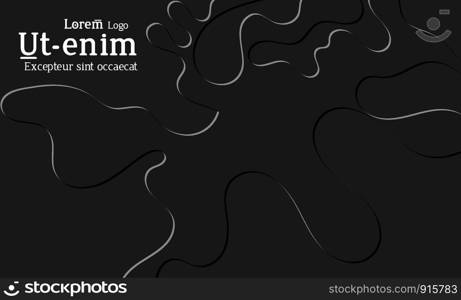 Abstract web templates with wavy embossed shapes on bright colored gradient background. Social media web banner or landing page. Fluid lighting effect with smooth liquid colors.