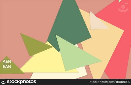 Abstract web wallpaper with paper cut overlapping triangles. Vintage poster. Art with retro colored vector background objects. Material design. Artistic stationary template for wed technologies.