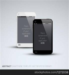 Abstract white and black smartphones template with place for your application screenshot