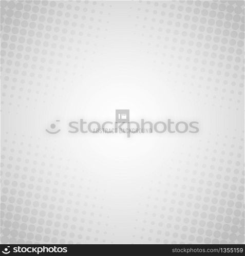 Abstract white and gray background with halftone dots texture effect. Pop art template. Vector illustration