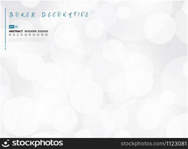 Abstract white and gray circle bokeh decoration background. Use for festival work, ad, poster, template design. illustration vector eps10