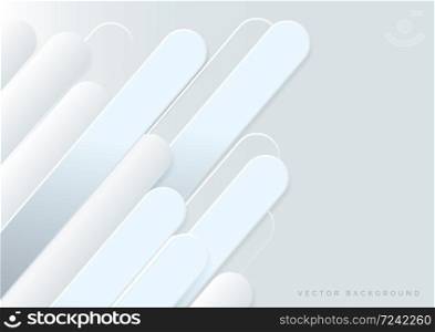 Abstract white and gray color geometric background with copy space. Paper cut style. Vector illustration