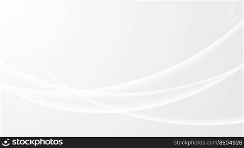 Abstract white and gray curved lines with lighting effect on clean background luxury style. Vector illustration