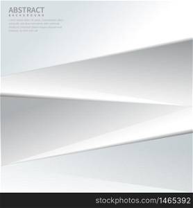 Abstract white and gray geometric triangles on white background paper cut style with copy space for text. You can use for ad, poster, template, business presentation. Vector illustration