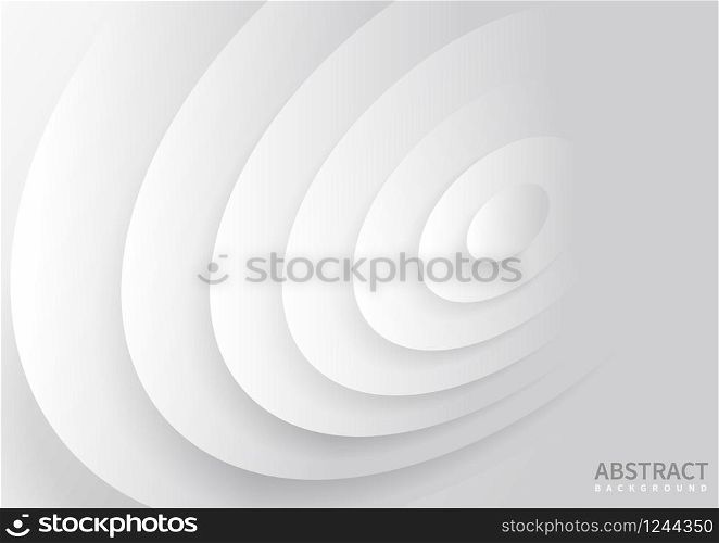 Abstract white and gray gradient background. Circle shape with shadow in paper cut style. circle shape with shadow in paper cut style.Vector illustration