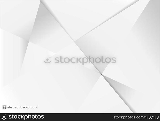 Abstract white and gray gradient background.geometric modern design. Pattern geometric style. Space for text. Texture with light and shadow. Vector Illustration.