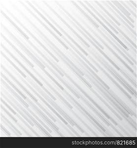 Abstract white and gray gradient stripe diagonal line background. Monochrome elegant geometric backdrop. Vector illustration