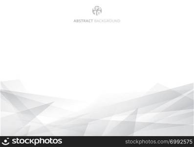 Abstract white and gray polygonal header background with copy space. Geometric template for brochure, cover, card design, banner web, poster. Vector illustration